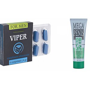 Pachet Crema Mega Penis + Pastile Viper FR 4 pe Vibreaza.ro