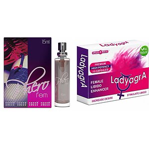 Pachet Parfum Feromoni PheroFem + Cadou Pastile Libido Ladyagra 10buc pe Vibreaza.ro