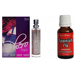 Pachet Parfum Feromoni PheroFem + Picaturi Afrodisiace Spanish Fly 20ml pe Vibreaza.ro