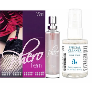 Pachet Parfum Feromoni PheroFem 15ml + Special Cleaner Love Toys 50ml pe Vibreaza.ro