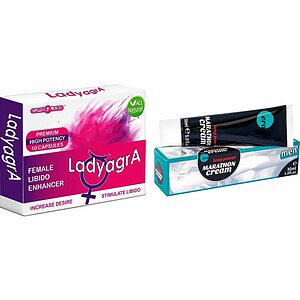 Pachet Pastile Libido Ladyagra 10buc + Penis Marathon Long Power Creme 30ml pe Vibreaza.ro