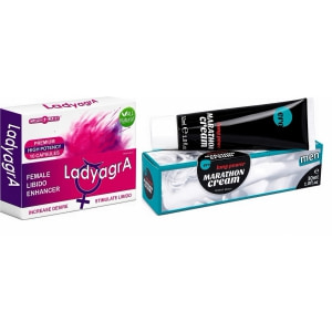 Pachet Pastile Libido Ladyagra 10buc + Penis Marathon Long Power Creme 30ml pe Vibreaza.ro