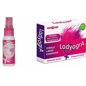 Pachet Pastile Libido Ladyagra 10buc + Spray Femei LibidON 30ml pe Vibreaza.ro