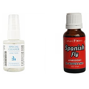 Pachet Picături Afrodisiace Spanish Fly + Special Cleaner Love Toys 50ml pe Vibreaza.ro