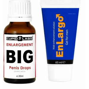 Pachet Picături Big Penis Drops 20ml + Cremă Mărirea Penisului Enlargo 100ml pe Vibreaza.ro