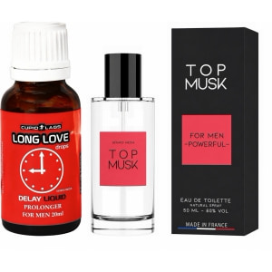 Pachet Picături Ejaculare Precoce Long Love 20ml + Parfum Feromoni Top Musk 75ml pe Vibreaza.ro