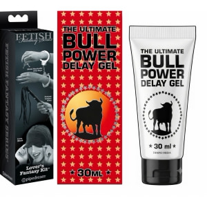 Pachet Set Limited Edition Lovers Fantasy Negru + Gel Ejaculare Prematură Bull Power Delay 30ml pe Vibreaza.ro