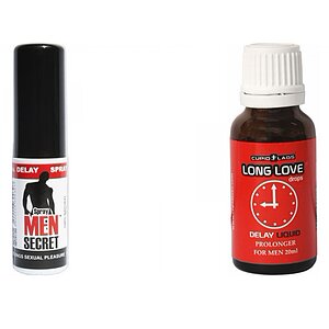 Pachet Spray Ejaculare Precoce Men Secret 15ml + Picaturi Ejaculare Precoce Long Love 20ml pe Vibreaza.ro