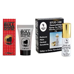 Pachet Spray Stud 100 Original + Gel Ejaculare Prematură Bull Power Delay 30ml pe Vibreaza.ro