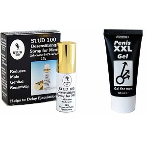 Pachet Spray Stud 100 Original + Gel Mărirea Penisului Mr XXL Gel 50ml pe Vibreaza.ro