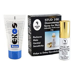 Pachet Spray Stud 100 Original + Lubrifiant Eros Aqua 50ml pe Vibreaza.ro