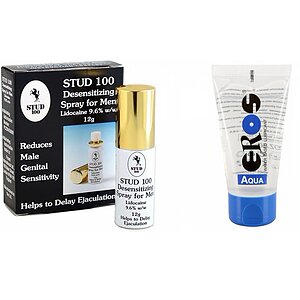 Pachet Spray Stud 100 Original + Lubrifiant Eros Aqua 50ml pe Vibreaza.ro
