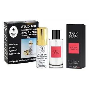 Pachet Spray Stud 100 Original + Parfum Feromoni Top Musk 75ml Pachet Spray Stud 100 Original + Parfum Feromoni Top Musk 75ml pe Vibreaza.ro