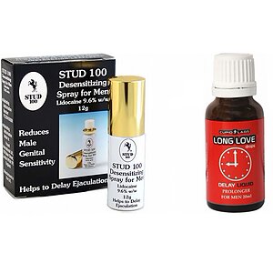 Pachet Spray Stud 100 Original + Picaturi Ejaculare Precoce Long Love 20ml pe Vibreaza.ro