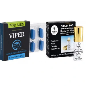Pachet Spray Stud 100 + Pastile Potență Viper FR 4 Pachet Spray Stud 100 + Pastile Potență Viper FR 4 pe Vibreaza.ro
