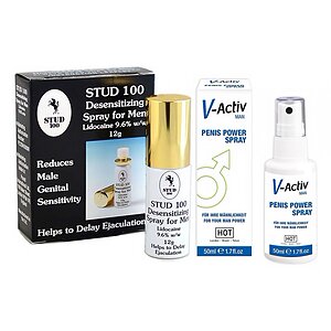 Pachet Spray V-activ Penis Power For Men 50ml + Spray Stud 100 Original pe Vibreaza.ro