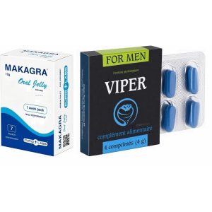 Pachet Stimulent Makagra Oral Jelly 10g + Pastile Potentă Viper FR 4 capsule pe Vibreaza.ro
