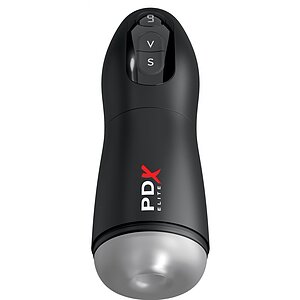 PDX Elite Masturbator Automat 7 Vibratii 7 Suctiuni Reincarcabil Negru pe Vibreaza.ro