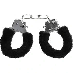 Pleasure Handcuffs Furry Negru pe Vibreaza.ro
