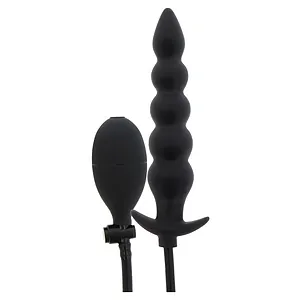 Plug Anal Gonflabil Striat Negru - 18.5–23 cm pe Vibreaza.ro