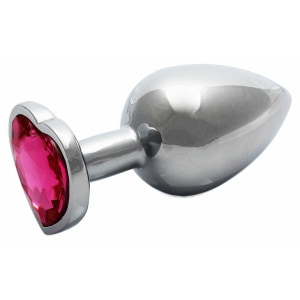 Plug Anal Heart Gem Medium Argintiu pe Vibreaza.ro