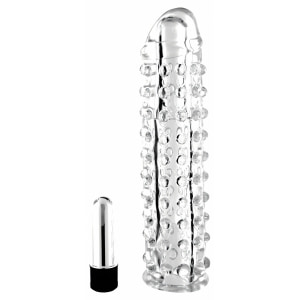 Prelungitor Penis Silicon Vibro Sleeve Transparent pe Vibreaza.ro