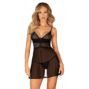 Babydoll Obsessive Chemeris Negru pe Vibreaza.ro