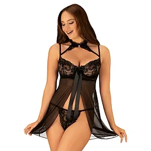 Babydoll Obsessive Elizenes Negru pe Vibreaza.ro