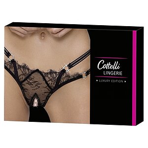 Chilot Decupat Cottelli Collection Agatha Negru pe Vibreaza.ro