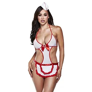 Costum Baci Nurses Negligee Alb pe Vibreaza.ro