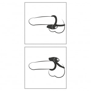 Inel Penis Smile Double Penis Cage Negru