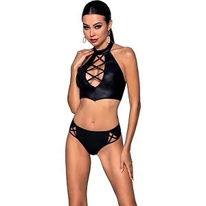 Set Din Piele Passion Nancy Bikini Negru pe Vibreaza.ro