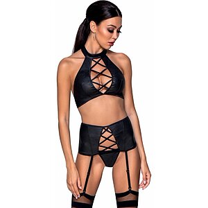 Set Din Piele Passion Nancy Negru pe Vibreaza.ro