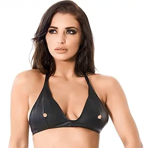 Sutien Din Piele Rimba Peephole Negru pe Vibreaza.ro