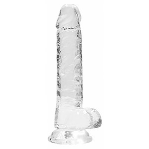 Realistic Dildo 19cm Transparent pe Vibreaza.ro