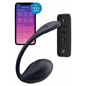 Ribbed Petal Satisfyer — 12 Programe, silicon Moale, Impermeabil Negru pe Vibreaza.ro