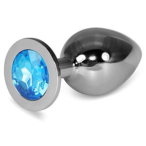 Rosebud Metalic L Lovetoy – Plug Anal cu Bijuterie Albastră Argintiu pe Vibreaza.ro
