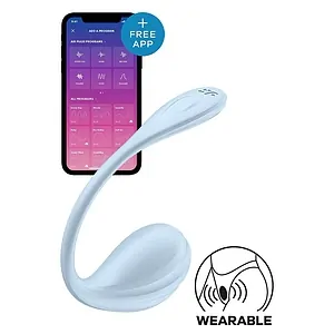 Satisfyer Smooth Petal Connect Vibrator Purtabil 12 Moduri Albastru pe Vibreaza.ro