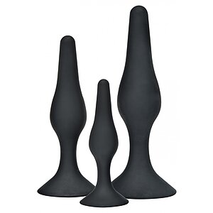 Set 3 Anal Plug Curvy Companions Negru pe Vibreaza.ro