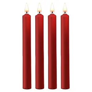 Set 4 Lumânări Teasing Wax Large Roșu pe Vibreaza.ro