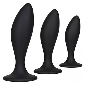 Set Anal Plug Silicone CalExotics Negru pe Vibreaza.ro