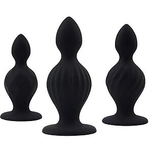 Set Anal Plug The Ripples Anal Negru pe Vibreaza.ro