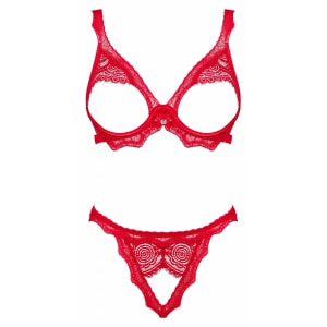 Set Decupat Obsessive Bergamore Roșu XS-S