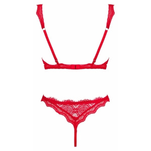Set Decupat Obsessive Bergamore Roșu XS-S
