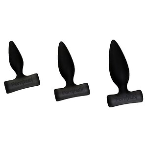 Set Dopuri Anale Cu Vibrații Negru