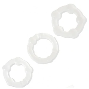 Set Inele Penis Beaded Penisring Transparent pe Vibreaza.ro