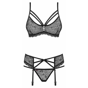 Set Lenjerie Intimă Obsessive 818-SEG Negru L-XL