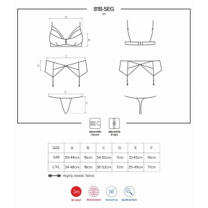 Set Lenjerie Intimă Obsessive 818-SEG Negru L-XL