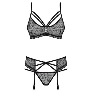 Set Lenjerie Intima Obsessive 818-SEG Negru pe Vibreaza.ro