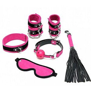 Set Rimba Velcro Soft Bondage Starter Set Roz Negru pe Vibreaza.ro